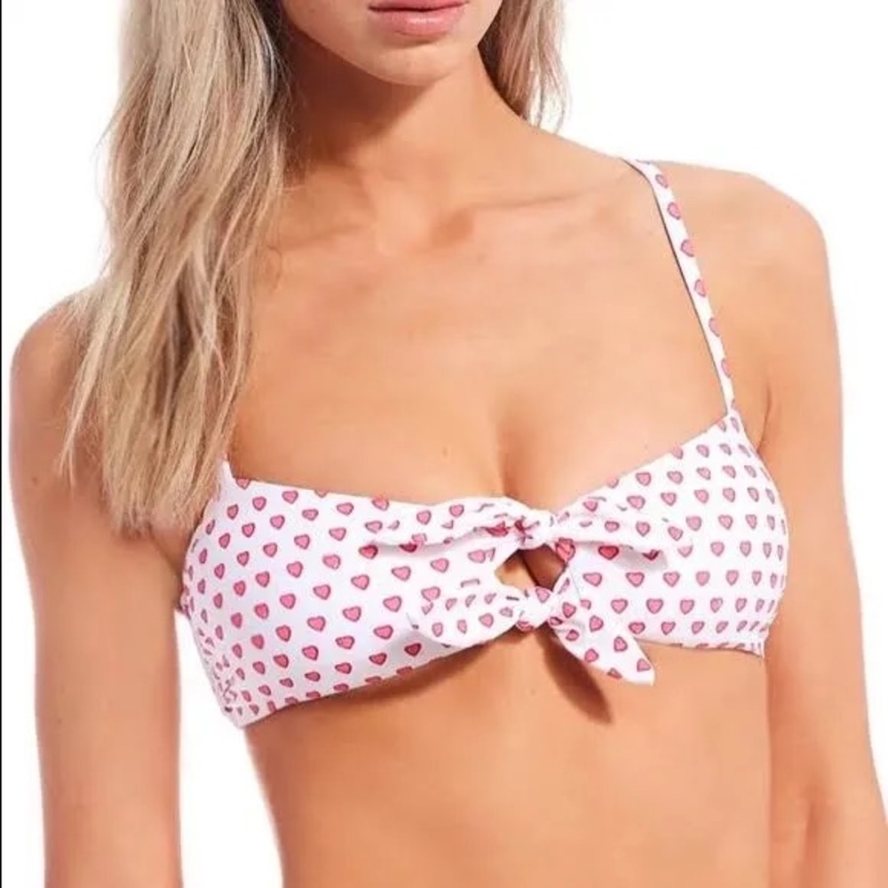 Roller Rabbit Swim Hearts Tie Front Bandeau Top!